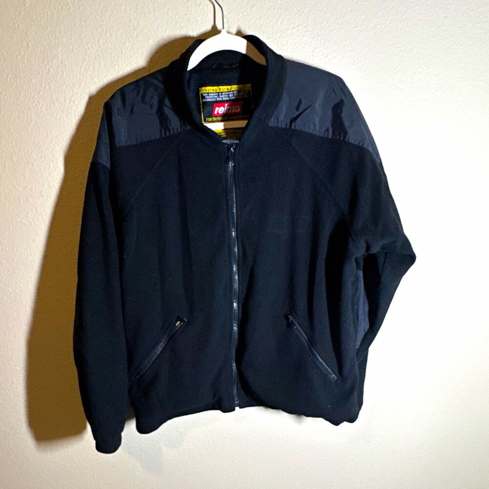 Reima Men’s Full Zip Jacket w/ Pockets Stand-Up Collar Black Size L